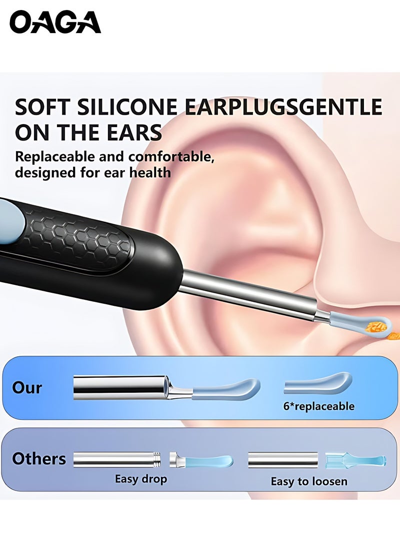 OAGA HD Camera Ear Wax Remover Kit – Otoscope with Light, 8 Picks & 6 Scoops for iOS/Android - Image 4
