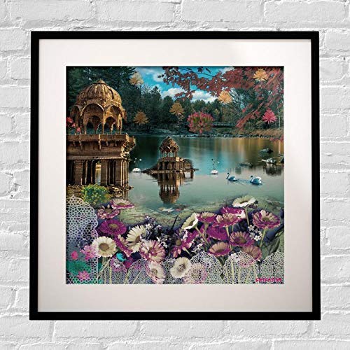 Fatfatiya Beautiful Rajasthani Framed Art Print Watercolor Umbrellas for Bedroom Wall Art Painting Framed Picture Nature Love Multicolor Posters Framed Paintings For Home Office