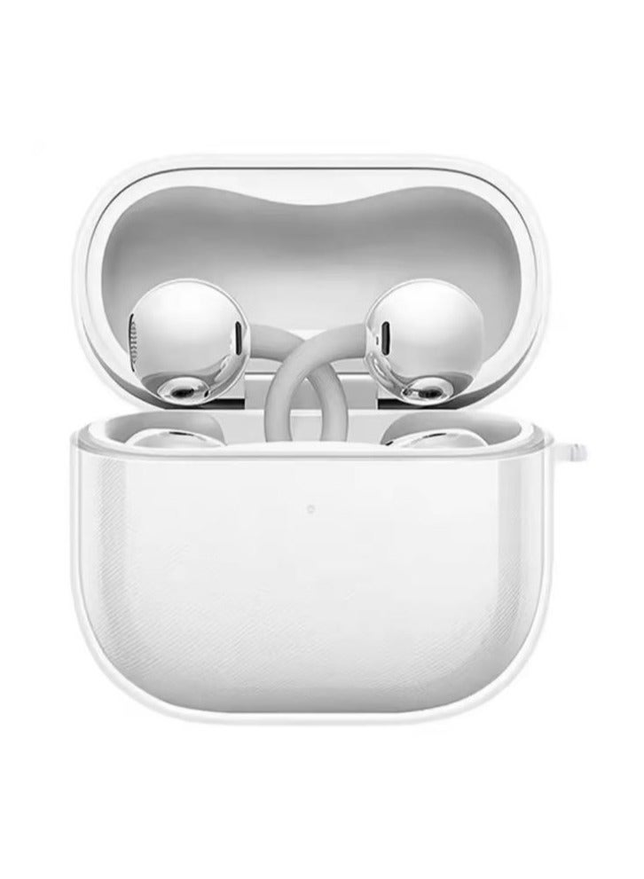 QIRG غطاء حالة لسماعات هواوي فري كليب 2، غطاء واقي ناعم شفاف من TPU مع سلسلة مفاتيح ومجموعة تنظيف للنساء والرجال، جلد مضاد للصدمات، شفاف - Image 2