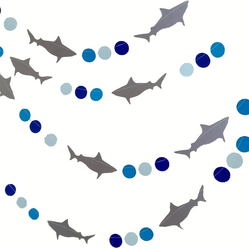 2pcs Shark Banner Garland Sea Animals Summer Beach Pool Hawaiian Theme Birthday Party Decor - Image 4