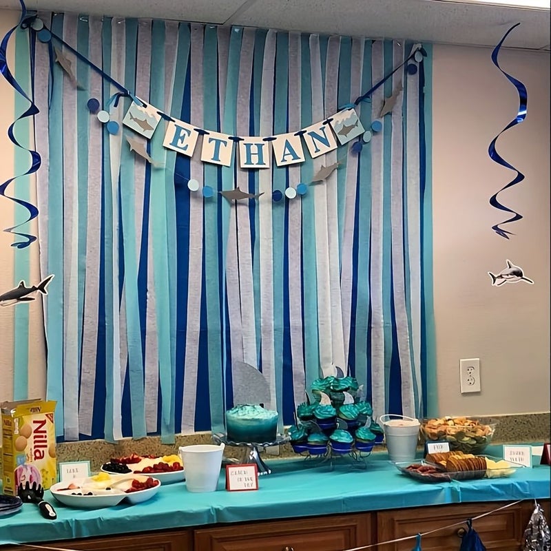 2pcs Shark Banner Garland Sea Animals Summer Beach Pool Hawaiian Theme Birthday Party Decor - Image 5