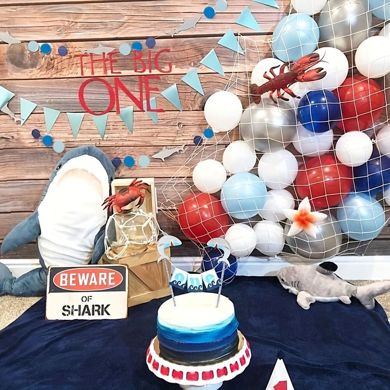 2pcs Shark Banner Garland Sea Animals Summer Beach Pool Hawaiian Theme Birthday Party Decor - Image 2