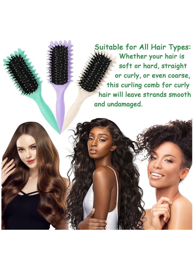 Generic - Bounce Curl Defining Brush,Best Curl Define Styling Brush For Curly Hair,Curly Hair Brush,Combing And Shaping Curls For Women,Reduce Pulling And Curl Separation For Defined Curls Green - Image 1