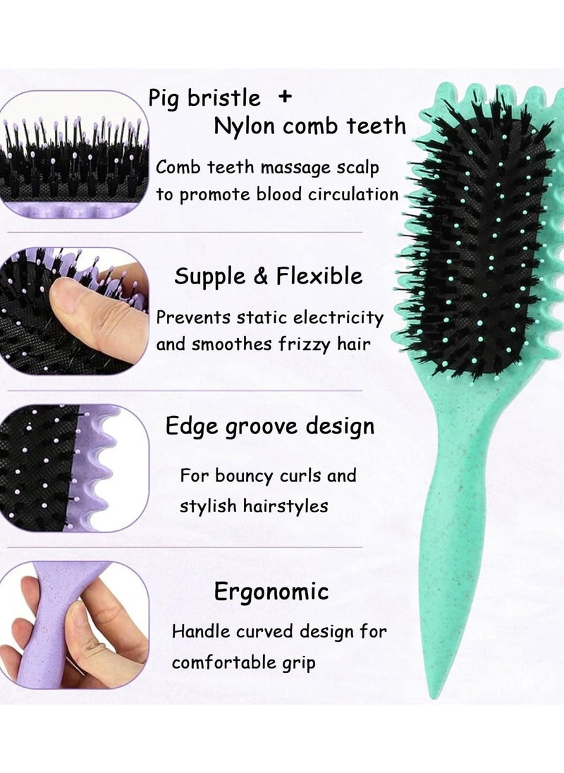 Generic - Bounce Curl Defining Brush,Best Curl Define Styling Brush For Curly Hair,Curly Hair Brush,Combing And Shaping Curls For Women,Reduce Pulling And Curl Separation For Defined Curls Green - Image 1
