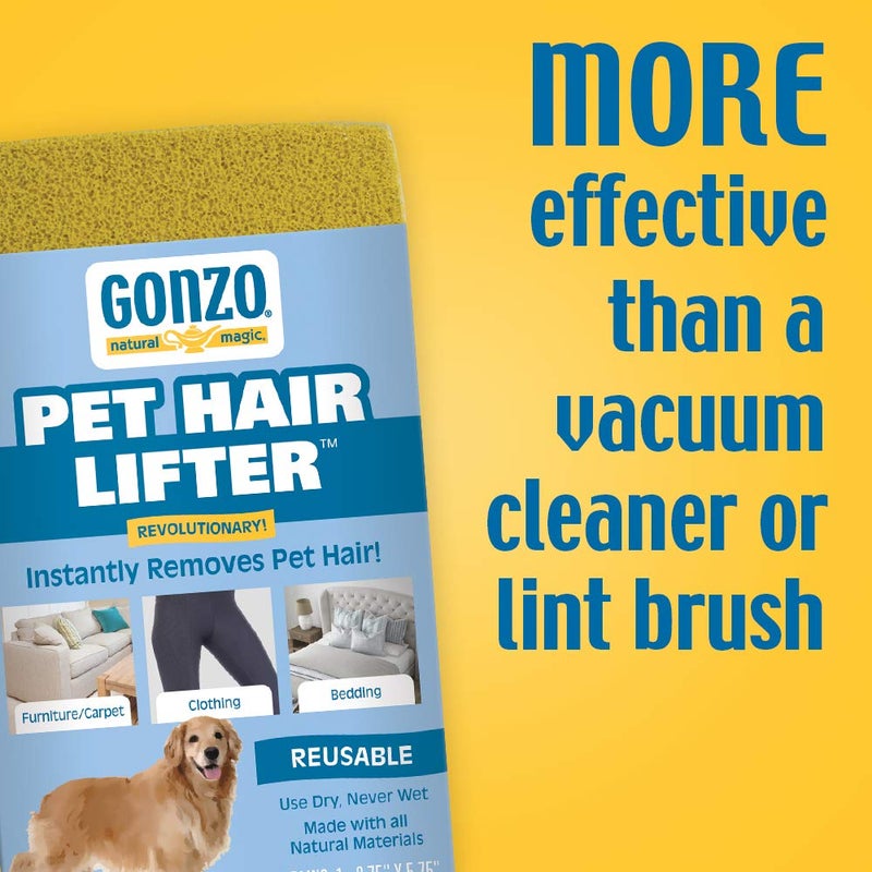 Gonzo Natural Magic Gonzo Pet Hair Lifter - Remove Dog, Cat and Other Pet Hair from Furniture, Carpet, Bedding and Clothing - 1 Sponge - Image 2