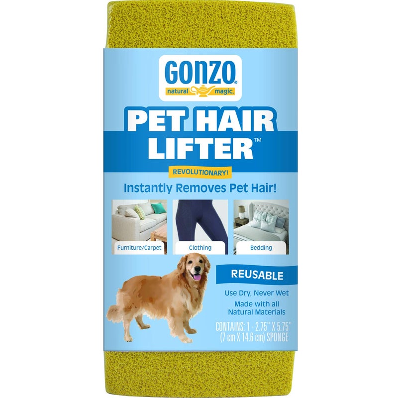 Gonzo Natural Magic Gonzo Pet Hair Lifter - Remove Dog, Cat and Other Pet Hair from Furniture, Carpet, Bedding and Clothing - 1 Sponge - Image 1
