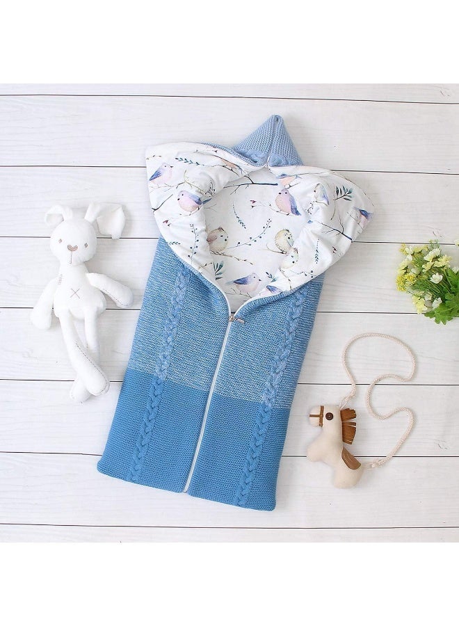 طفل حديث الولادة Swaddle بطانية متعددة الوظائف عربة لف حصيرة نوم سميكة كيس نوم دافئ بطانية ناعمة سميكة الصوف دافئة كيس نوم حديث الولادة للطفل الأولاد البنات - Image 1