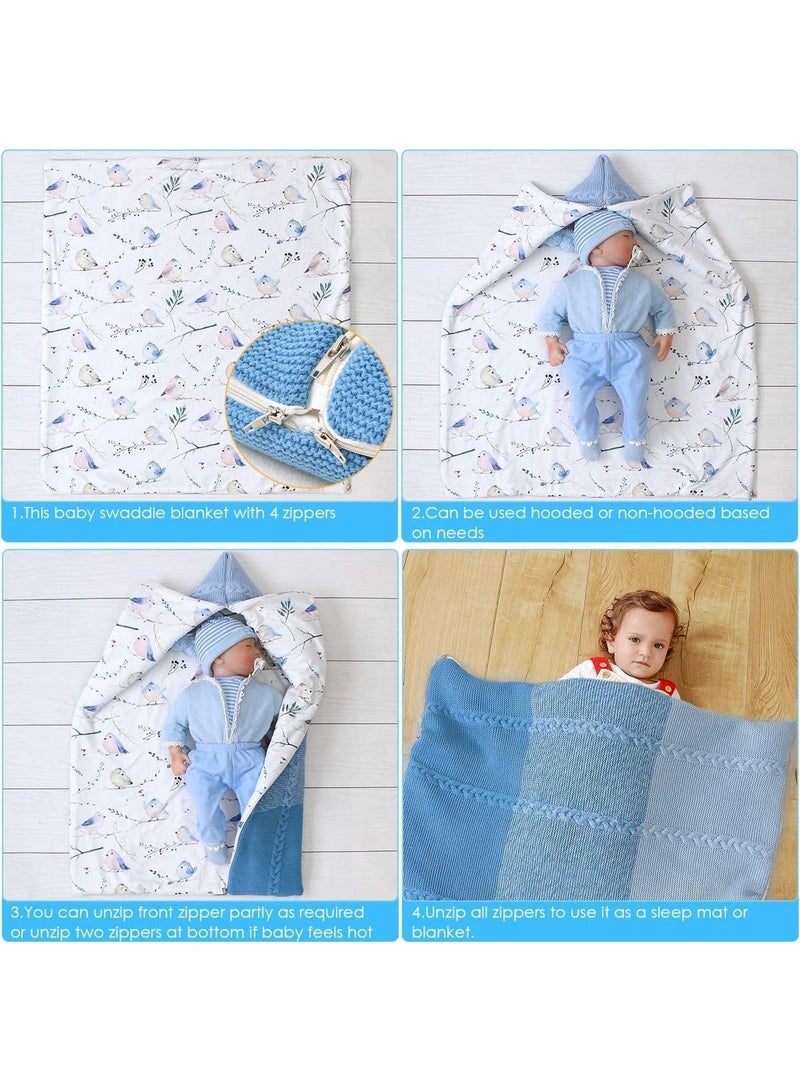 طفل حديث الولادة Swaddle بطانية متعددة الوظائف عربة لف حصيرة نوم سميكة كيس نوم دافئ بطانية ناعمة سميكة الصوف دافئة كيس نوم حديث الولادة للطفل الأولاد البنات - Image 4