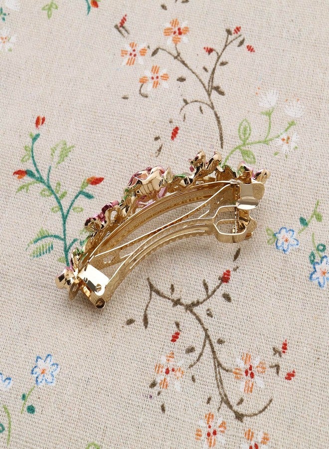 SING F LTD 4PCS French Barrettes Elegant Flower Design Metal Hair Clip Hair Decorations Clasps Headpiece Hair Pin Gift for Women Girls Bridal Bridesmaid - Image 5