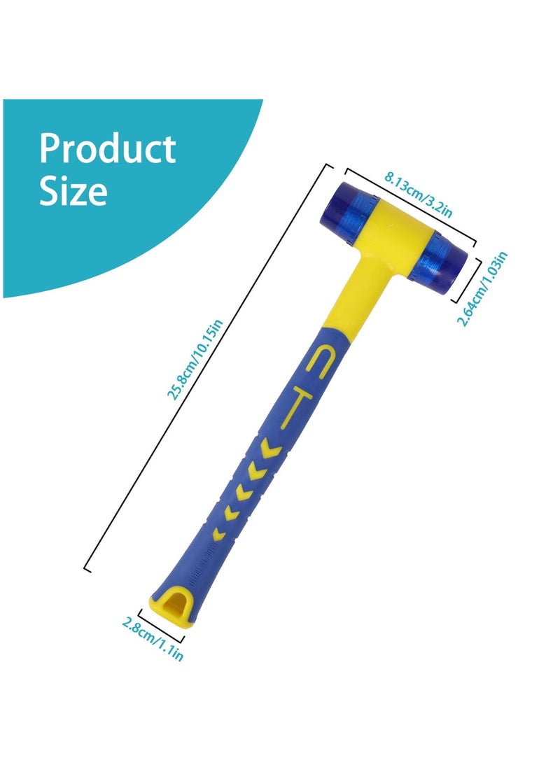 SYOSI Rubber Mallet, 33mm Double Faced Soft Hammer with Ergonomic Anti-Slip Handle for Jewelry Leather Crafts Woodworking Camping  - Image 2