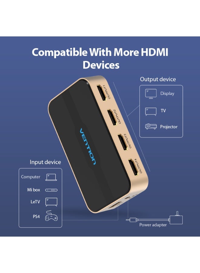 VENTION 1 In 4 Out HDMI Splitter Black Model # - Image 4