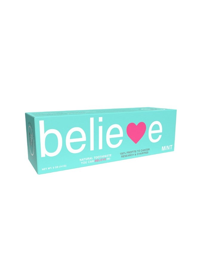 Believe Oral Care, 100% of Profits Donated to Cancer Research, Mint Toothpaste, 5 OZ Tube | Whitens, Soothes, Freshens | All Natural, Gluten Free, Vegan, GMO Free, Fluoride Free, SLS Free - Image 3