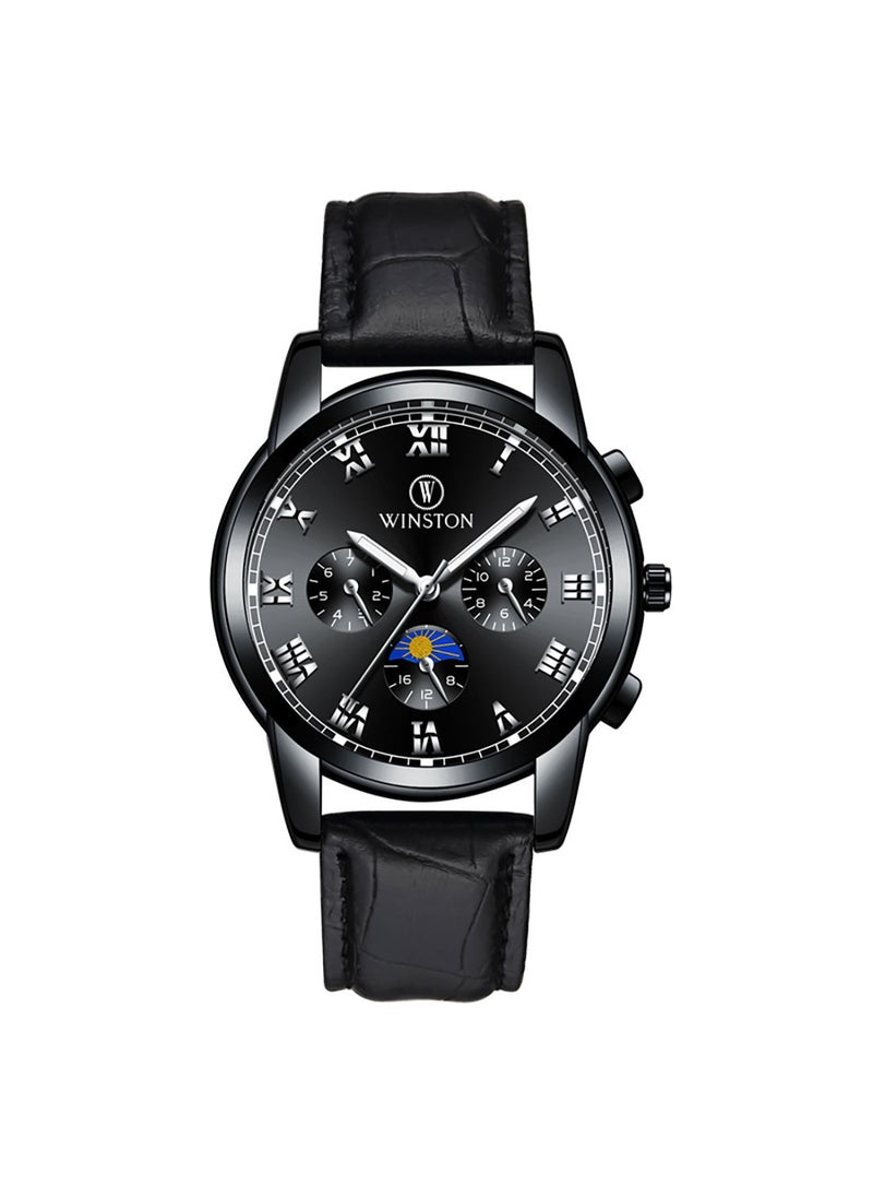 WINSTON - Leather Analog Watch Set WWT6815 - Image 1
