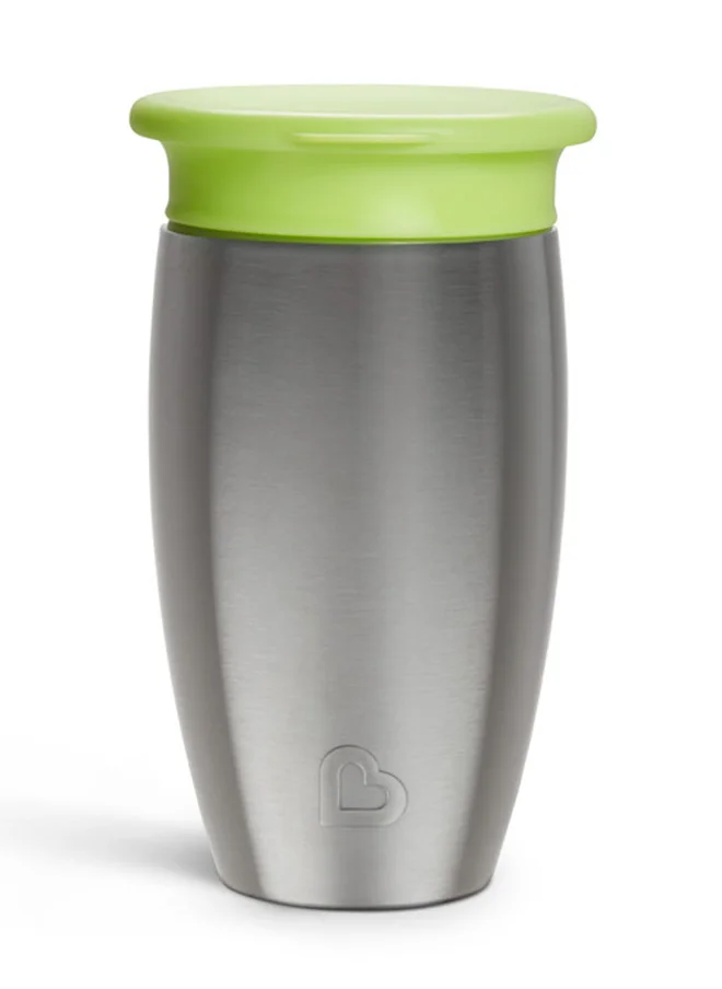 Munchkin Miracle 360 Stainless Steel Insulated Double Walled Toddler Cup, 10 Oz, Keeps Drink Cool For Up To 15 Hours, 12 Months+ Green