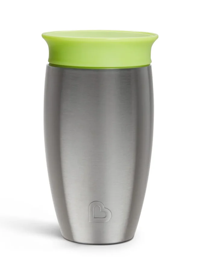 Munchkin Miracle 360 Stainless Steel Insulated Double Walled Toddler Cup, 10 Oz, Keeps Drink Cool For Up To 15 Hours, 12 Months+ Green