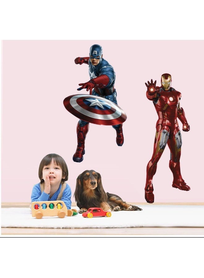Home Trove The Avengers Iron Man Captain America Wall Sticker Decals for Kids Room Home Decor Wallpaper Poster  - Image 1