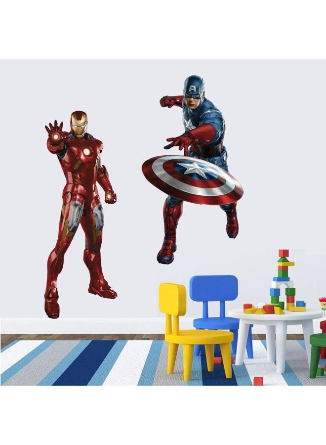 Home Trove The Avengers Iron Man Captain America Wall Sticker Decals for Kids Room Home Decor Wallpaper Poster  - Image 2