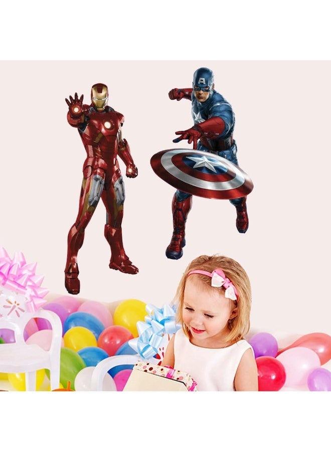 Home Trove The Avengers Iron Man Captain America Wall Sticker Decals for Kids Room Home Decor Wallpaper Poster  - Image 3