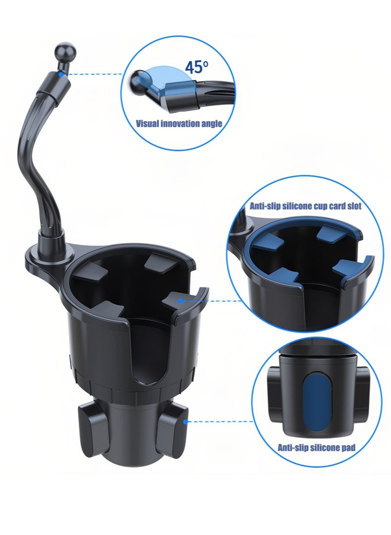 Generic Car phone navigation holder | 360° rotating telescopic arm Adjustable cup holder base (2.5-4.1 inches) Dual height and angle adjustment Suitable for all car models  - Image 4