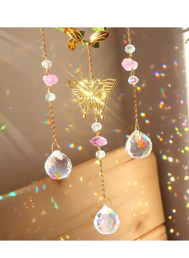 Window Hanging, Suncatcher, Heart Suncatchers Window Hanging, with Butterfly, Crystals Light Catcher, for Window Suncatchers Chandelier Parts Rainbow Maker Pendants - Image 5