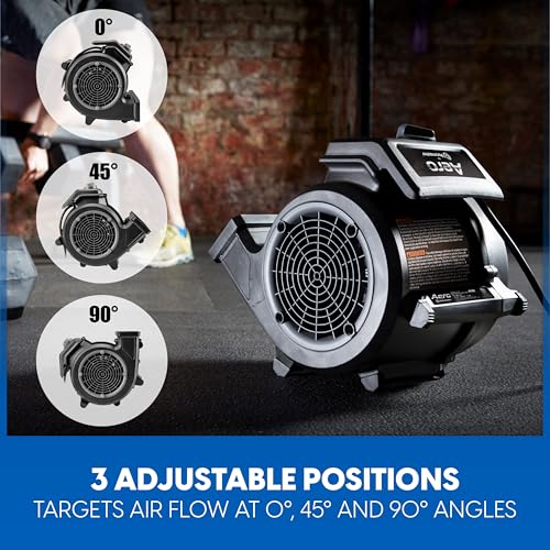 Vacmaster AM201R 3 Speed Floor Fan, 156W 550 CFM Air Mover, Utility Blower Fan, Carpet Dryer for Drying, Cooling & Circulation - Image 4