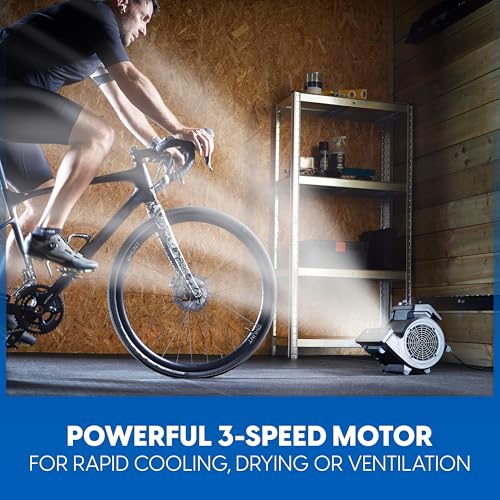 Vacmaster AM201R 3 Speed Floor Fan, 156W 550 CFM Air Mover, Utility Blower Fan, Carpet Dryer for Drying, Cooling & Circulation - Image 2