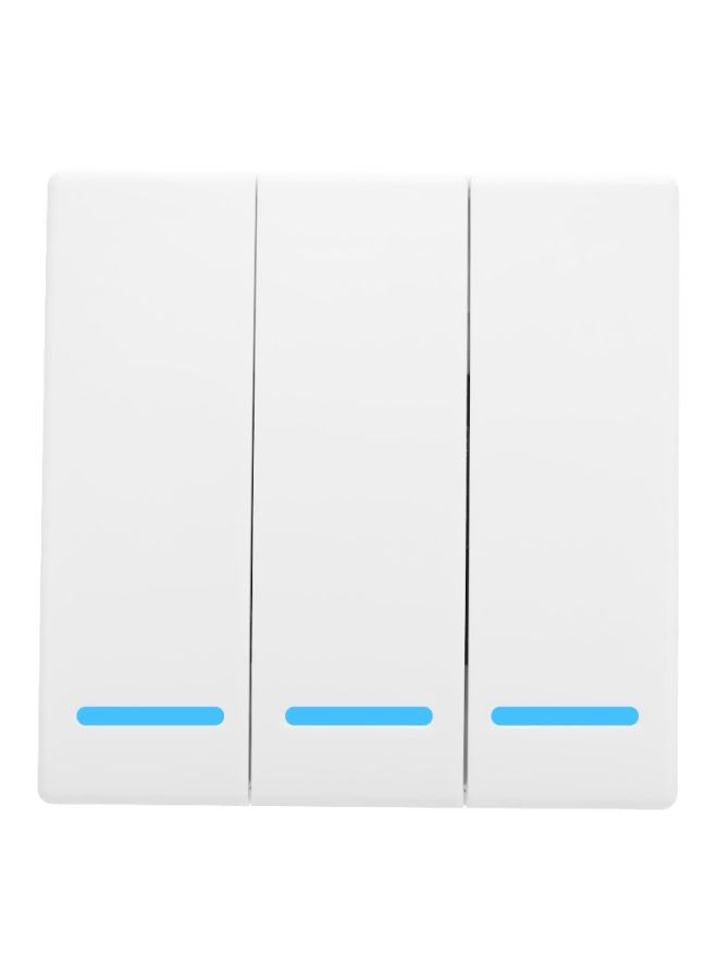 NIBEMINENT 3-Gang Push Button Remote Controller Wall Light White/Blue - Image 1