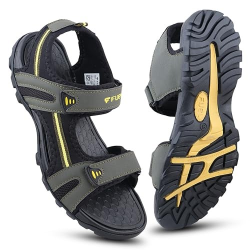 FUEL Punch-01 Comfortable & Breathable Casual Men Sandals with Anti-Skid Rubber Sole for Walking, Running & Outdoors (Olive,9UK) - Image 1