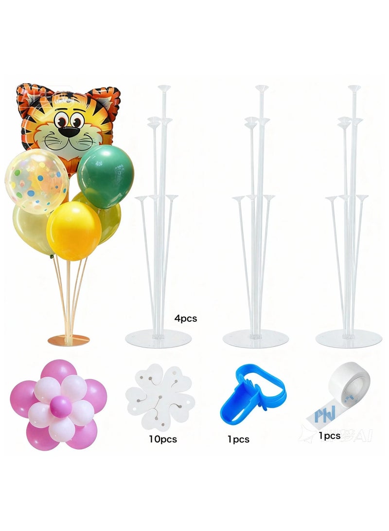 4 Sets Balloon Stand with Bases,Dot Stickers for Party, Wedding, Birthday, Anniversary - Image 1