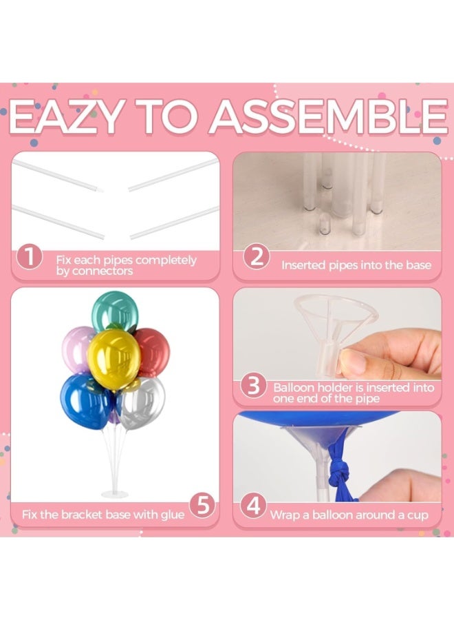 4 Sets Balloon Stand with Bases,Dot Stickers for Party, Wedding, Birthday, Anniversary - Image 3