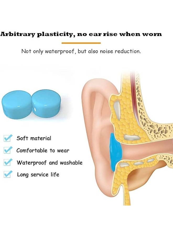 Generic - Reusable Silicone Ear Plugs For Sleeping Swimming, 32dB NRR Reusable Silicone Soft Moldable Noise Cancelling Waterproof Sound Blocking Earplugs For Snoring, Working, Airplanes,  Musicians 6 pairs - Image 1