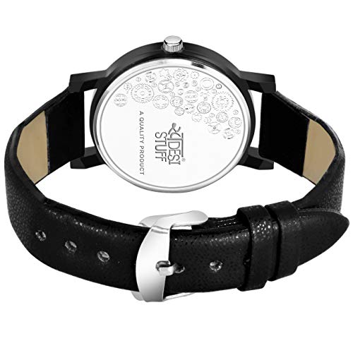 SWADESI STUFF Leather Analogue Girl's & Women Watch (Green Dial Black Colored Strap), Green Band - Image 4