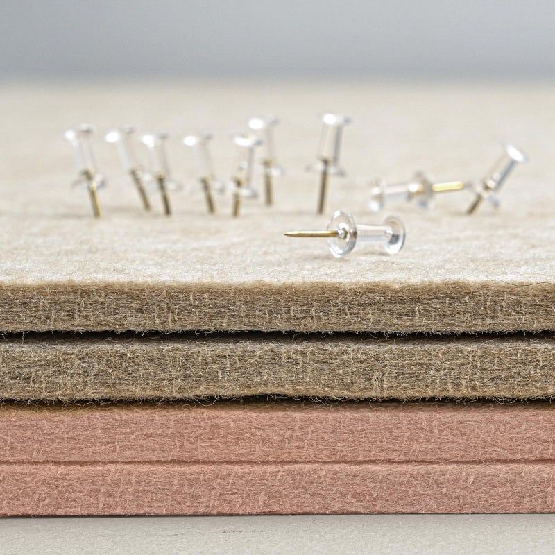 Lightomorrow Bulletin Board, 24 x 18 inches Felt Board Decorative Pin Board, Cork Board Alternative for Wall, Foldable Photo Board Self-Adhesive Vision Board Mood Board with 20 Pushpins - Mauvey Pink - Image 4