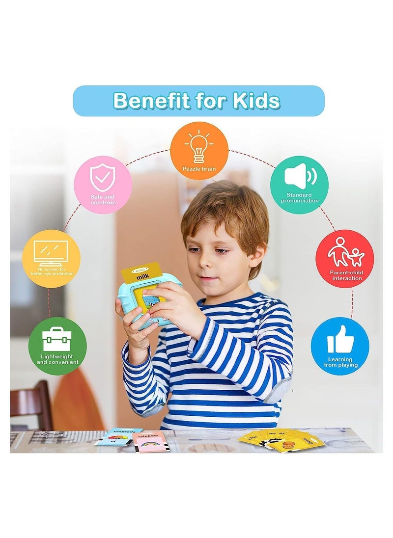 Educational Toy for Kids Listen and Learn Literacy Audible Flash Cards for Toddlers 1 2 3 4 5 6 Years Old Boys Girls Flashcards Device with 112 pcs Double-Sided Cards 224 Words - Image 2