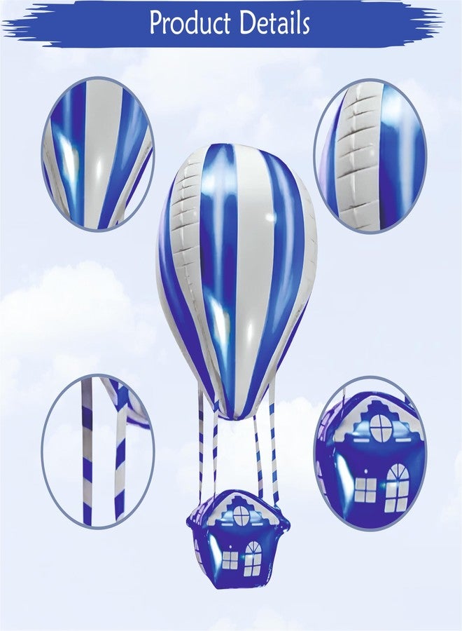 YOURS DECOR بالون فويل رباعي الأبعاد من يورز ديكور، حجم كبير، عبوة من قطعة واحدة، تصميم أزرق، بالون فويل على شكل مظلة لتزيين حفلات أعياد ميلاد الأطفال، مستلزمات تزيين المنزل، للأطفال (أزرق) - Image 3