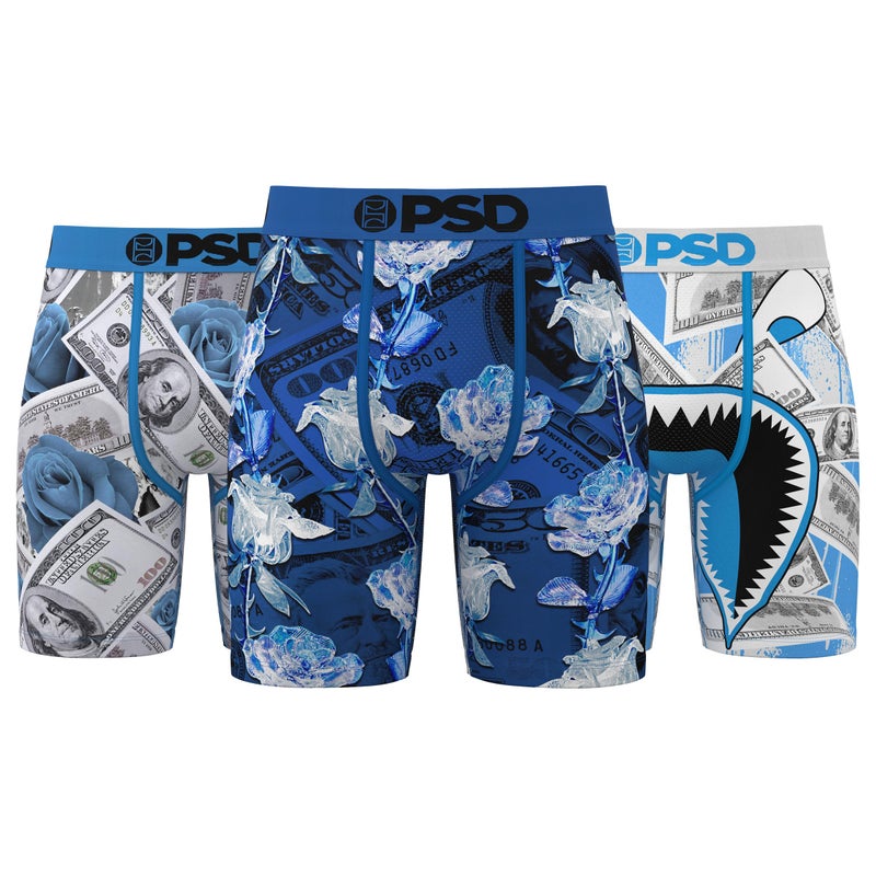 PSD Underwear Men's The Blues Boxer Brief 3 Pack, Multi, L - Image 1