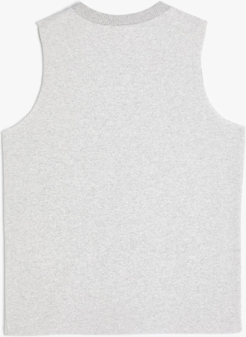 كوتون Undershirt Slogan Printed Crew Neck