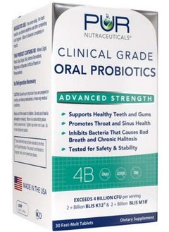 Clinical Grade Oral Probiotics * 4 Billion Cfus Of Blis K12® & Blis M18® * Sugar Free * Natural Peppermint Flavoring * 100% Made In The Usa * Eliminates Bad Breath/Halitosis