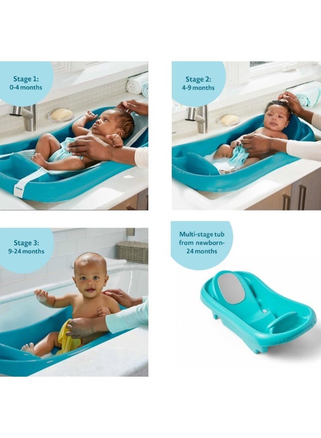 The First Years Newborn to Toddler Baby Bath Tub - Convertible 3-in-1 Baby Tub with Removable Sling - Ages 0 to 24 Months - Sure Comfort - Teal - Image 2