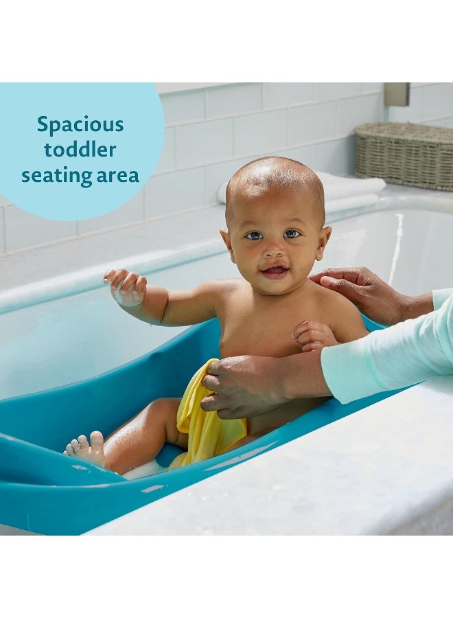 The First Years Newborn to Toddler Baby Bath Tub - Convertible 3-in-1 Baby Tub with Removable Sling - Ages 0 to 24 Months - Sure Comfort - Teal - Image 5