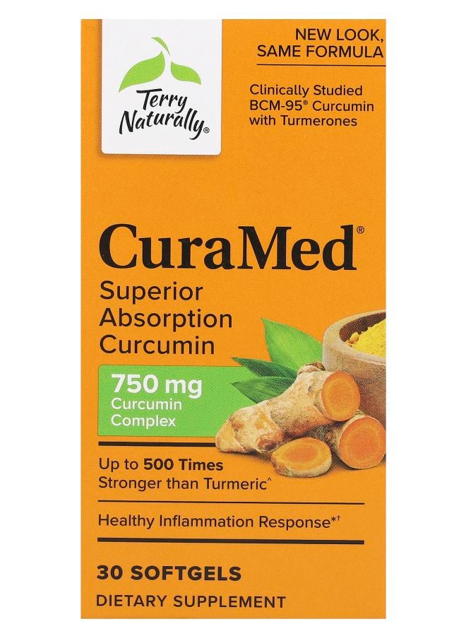 Terry Naturally CuraMed Superior Absorption Curcumin 750 mg 30 Softgels
