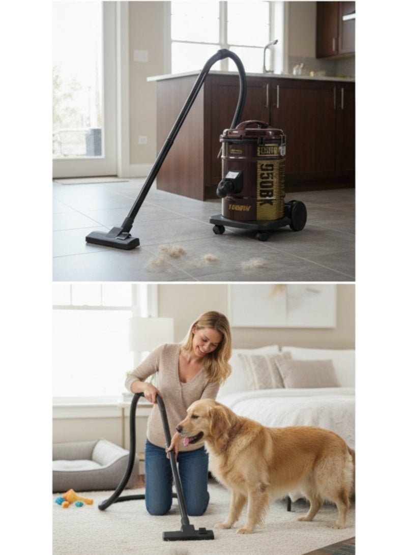 Homitron Vacuum Cleaner, 21L Dust Capacity, Metal Body, Low Noise, Telescopic Tube, Dust Full Indicator, Convenient Handle, 1600W HDV-21L - Image 3