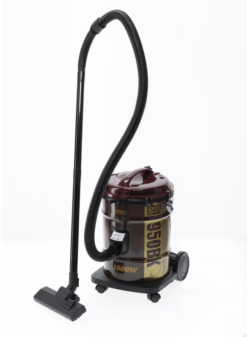 Homitron Vacuum Cleaner, 21L Dust Capacity, Metal Body, Low Noise, Telescopic Tube, Dust Full Indicator, Convenient Handle, 1600W HDV-21L - Image 5