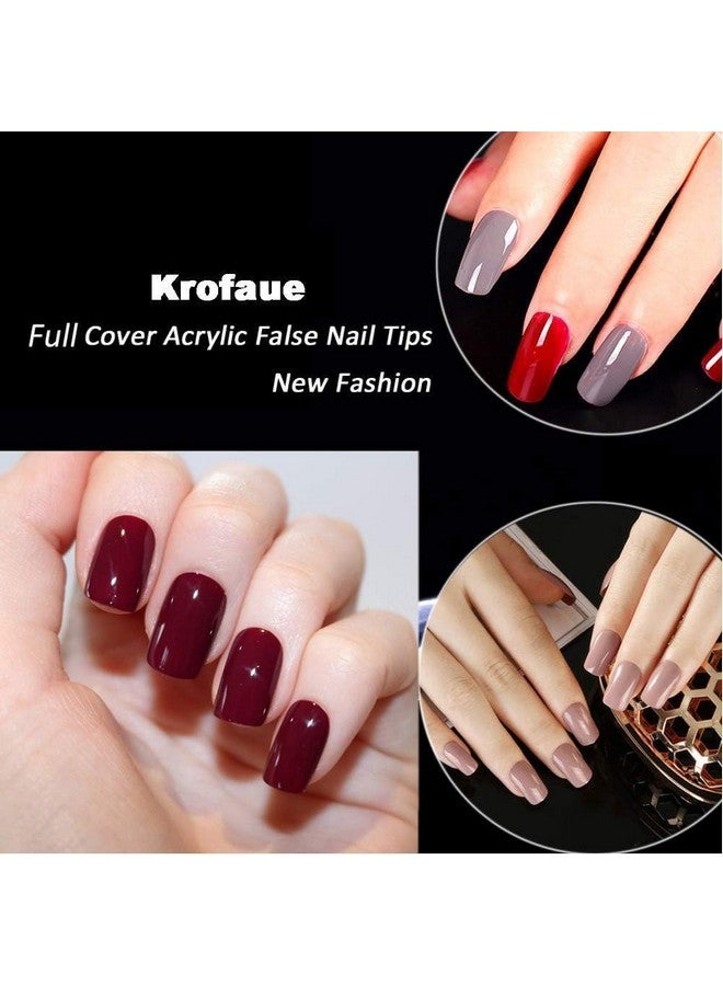 Brille Bee Square False Nails Tips, Full Cover French Artificial Fingernails, 500 Pieces, 10 Sizes with Storage Box - Image 4