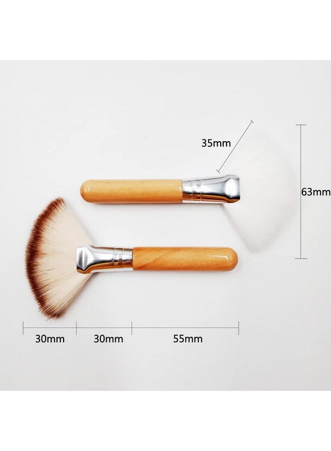 TEONEI Facial Fan Brush,Face Makeup Brush,Highlighting Make Up Brush Cosmetic Tools,4PCS - Image 3