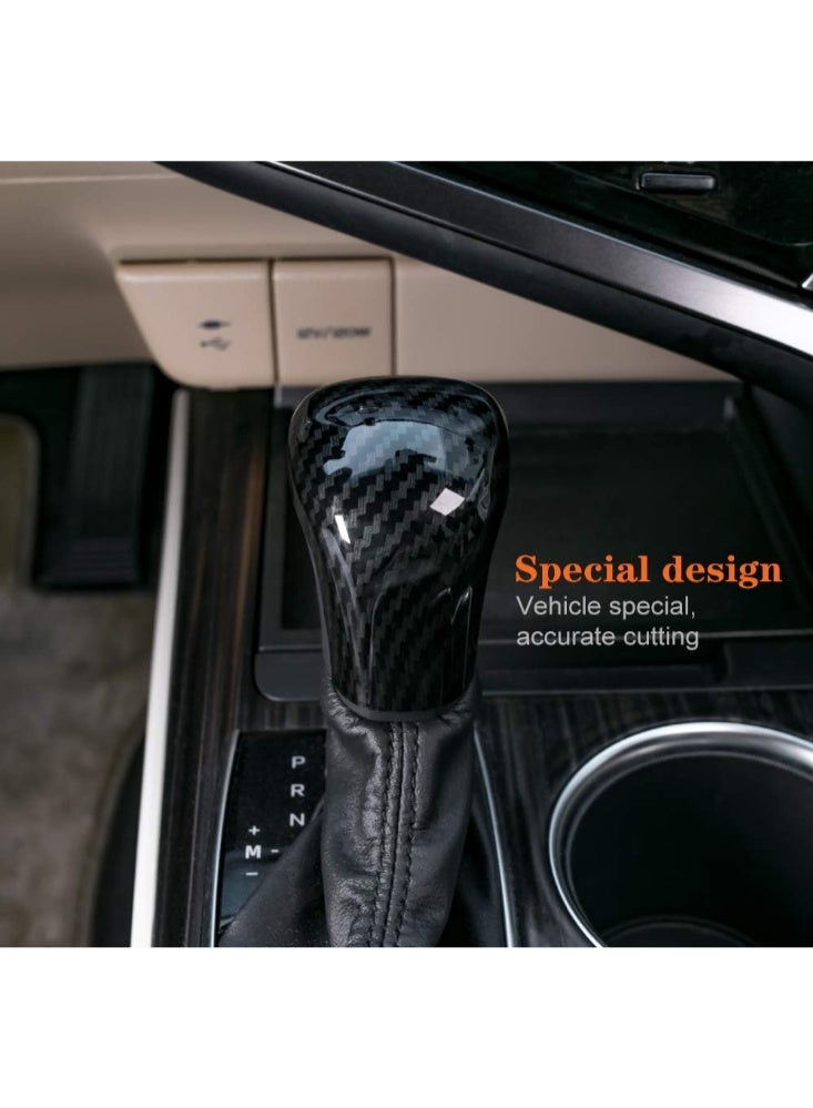 KISSUN for Toyota Camry 2025 2024 2023 2022 2021 2020 2019 2018 for Corolla Avalon 2024 2023-2019 Accessories Sporty Auto Car Gear Shift Knob Cover Trim Protector Cap -Carbon Fiber Style | For Camry 2018-2026, Corolla 2019-2026, Corolla Cross 2022-2026, Avalon 2019-2022, Gear Shift Knob Protector Cap - Image 3
