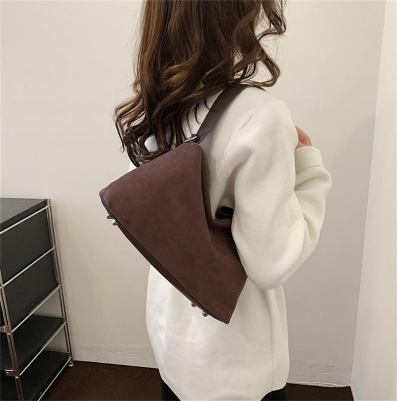 Tellrain Women Suede Tote Bag Vintage Velvet Crossbody Bag 2025 Shoulder Bag Fall Winter Handbag Pillow Purse - Image 3