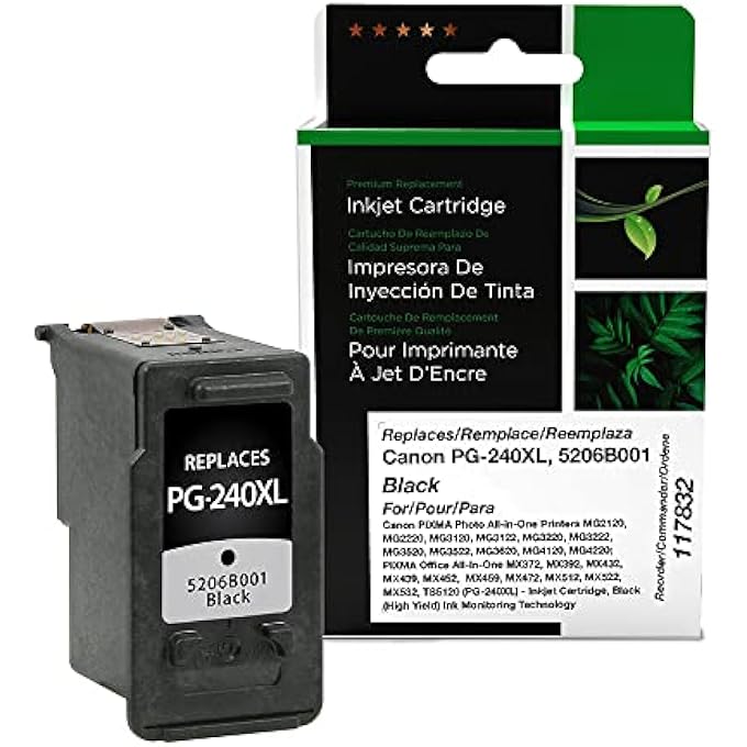 IMAGING GROUP CIG REMANUFACTURED HIGH YIELD BLACK INK CARTRIDGE (ALTERNATIVE FOR CANON 5206B001, PG-240XL) (300 YIELD) - Image 1