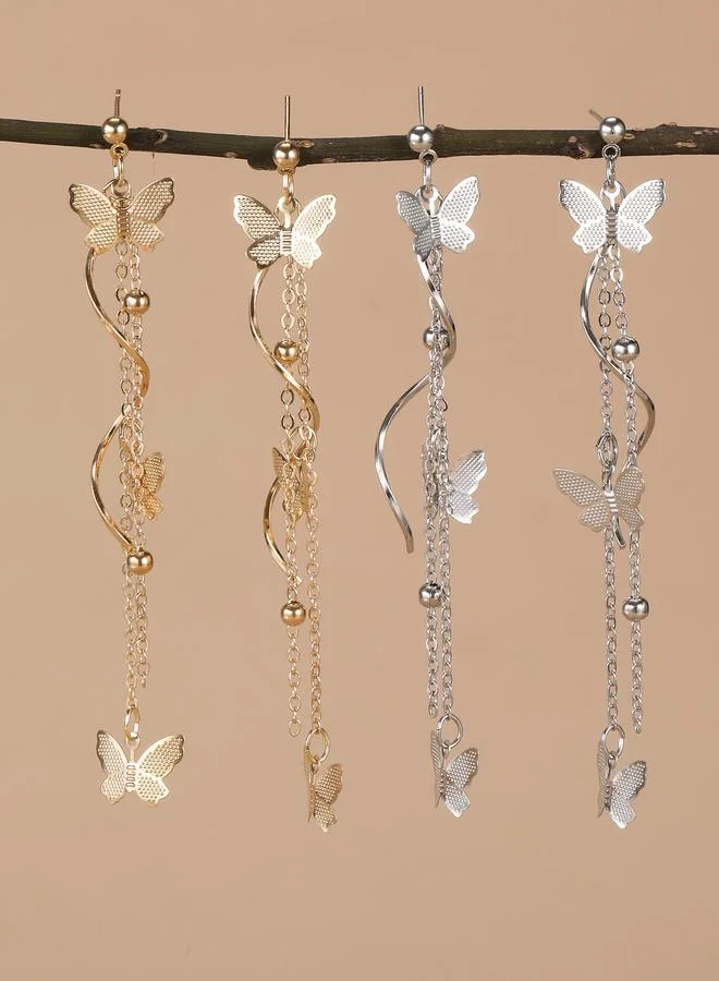 تايك تو Set of 2 - Butterfly Dangle Earrings