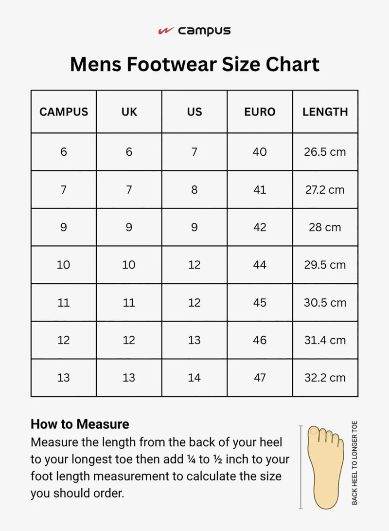 CAMPUS Wht/Blk/Red Men's Low-Top Sneakers - Bold Colours Shoes with Cloud Like Comfort for Men | Best Price UAE